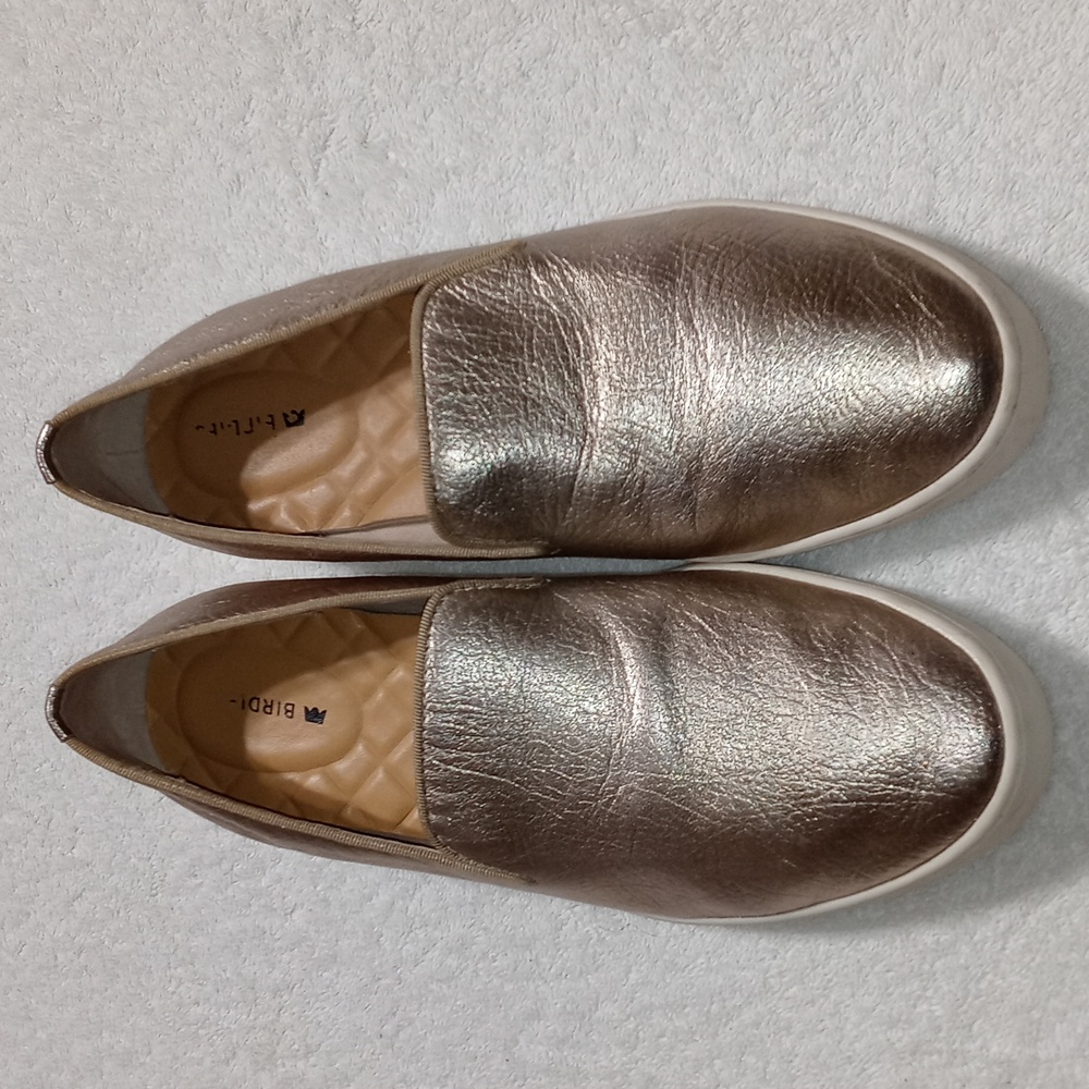 Birdies - The Swift - Gold Leather Slip on Sneakers Size 6.5